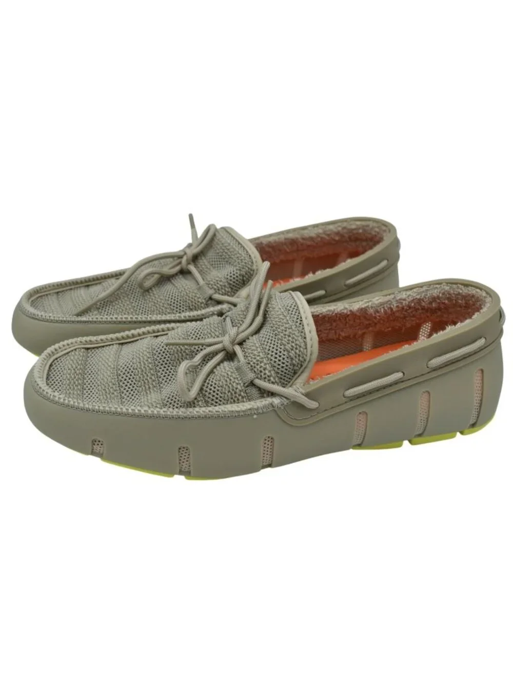 SWIMS Mens Size 8‎ Terry Knit Lace Sand Dune Citron Loafers Shoes